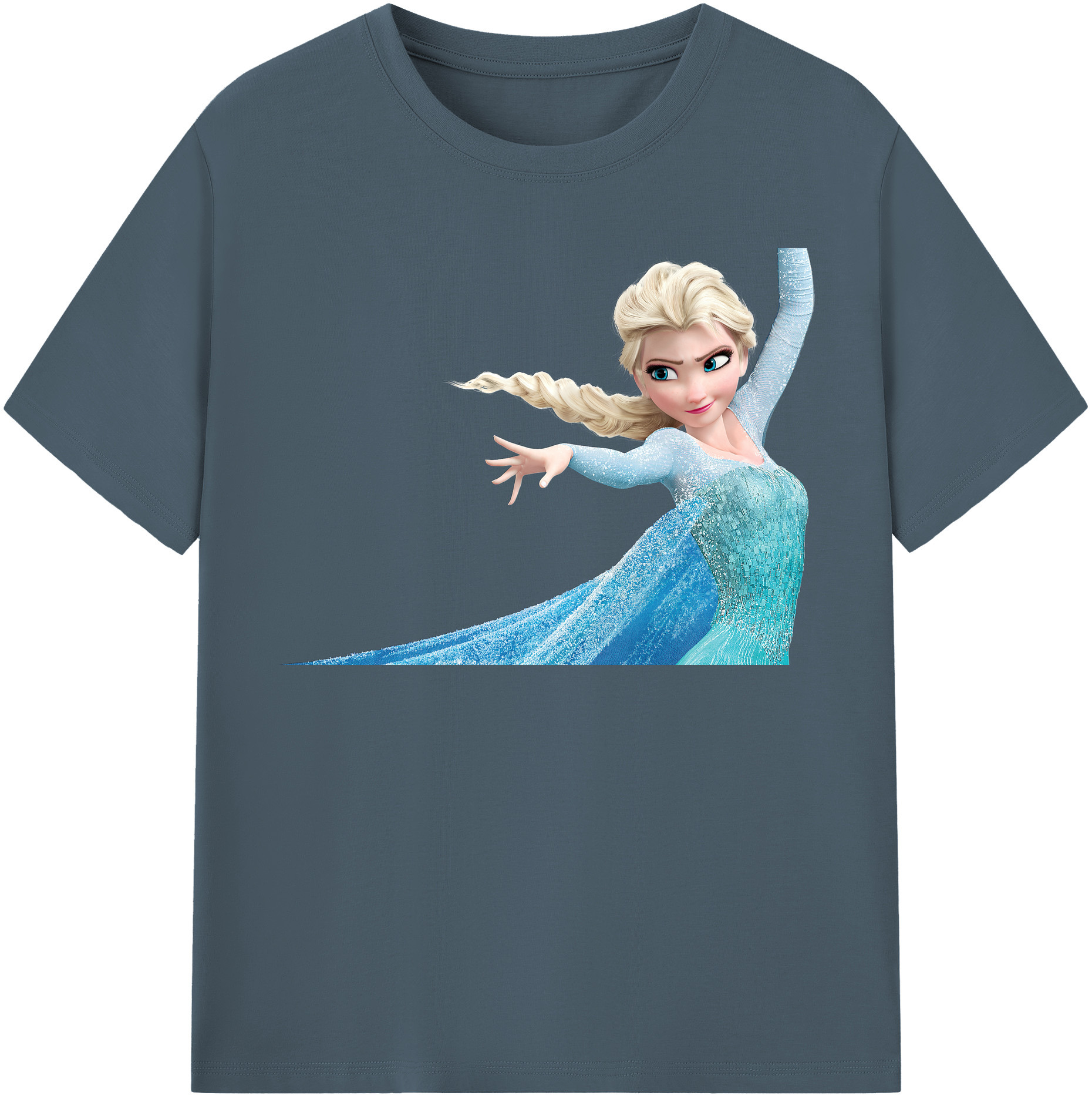 （画像用） アナと雪の女王 アンナ エルサ Frozen Anna Elsa 綿100％半袖Tシャツ（フロントプリント）